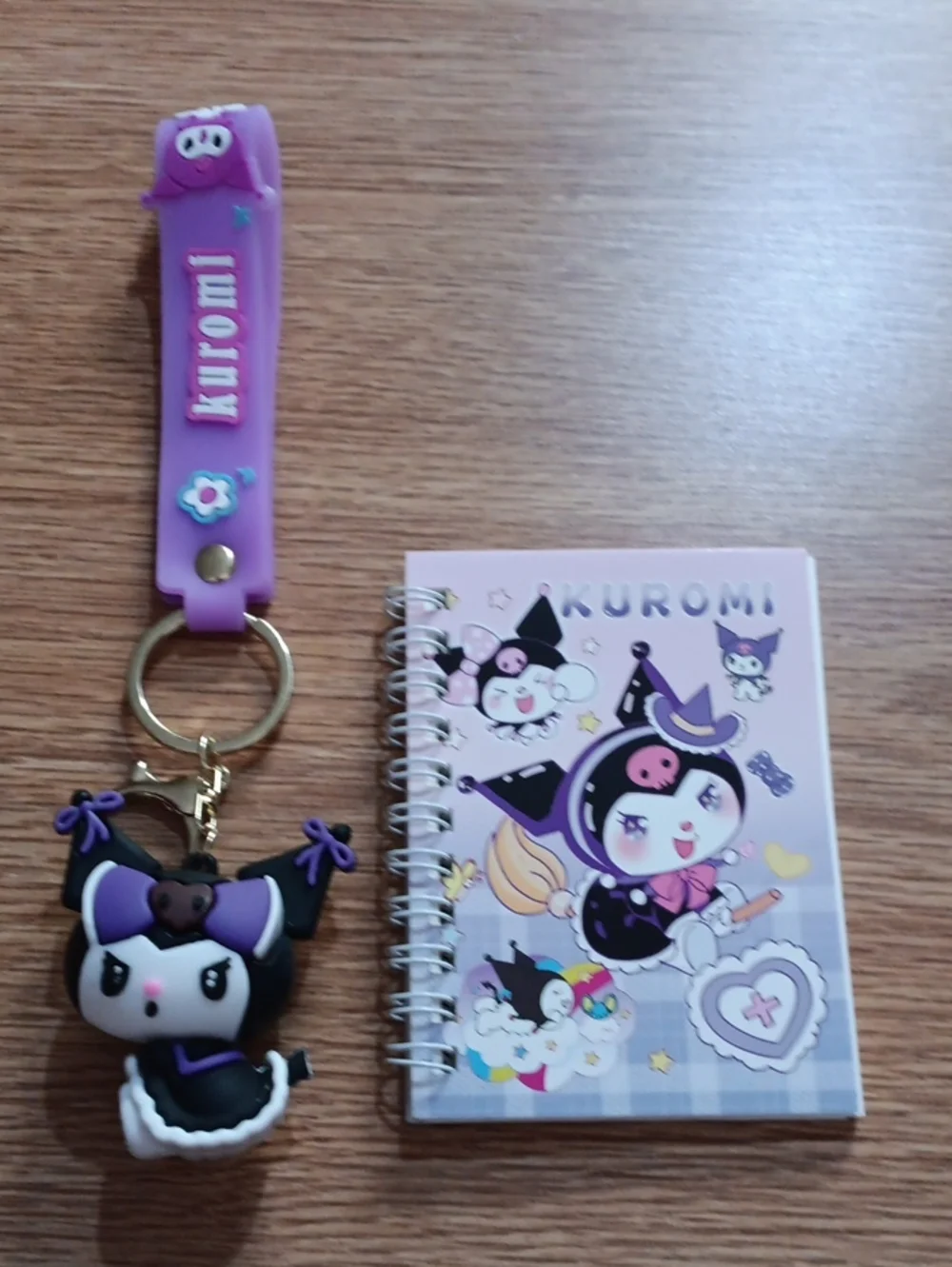 Kuromi Keychain And Mini Notebook Bundle